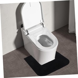 jojofuny U-Shaped Toilet Mat, Black, 55.80X55.00CM (21.93X21.61IN), Bathroom Rug, Polyester, Machine Washable, Minimalist, 1 Pack