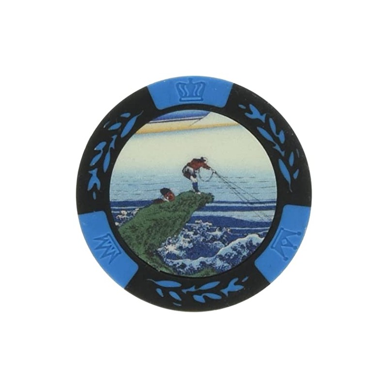 Casino Chip Marker Ukiyo-e B Blue MK0138