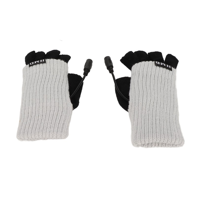 USB Heated Gloves Adult Winter Soft Fashionable Fingerless Heating Gloves