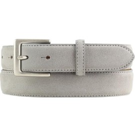 BELTINGER Suede Belt 3.0 cm | Suede Leather Belt for Men 30 mm | Suede Belt with Antique Silver Belt Buckle, Light grey, antique silver.