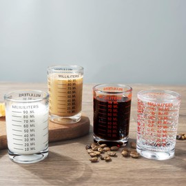 NCnnwovf 90ML Shot Glass Measuring Cup Espresso Shot Glass with Measurement (oz/ml) (2)