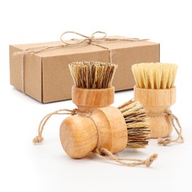 Mushroom Brush, Pack of 3 Dishwashing Brush, Wooden Mushroom Brush, Vegetable Brush, Kitchen Sink, Kitchen Brush for Dishes, Pots, Pans Environmentally Friendly