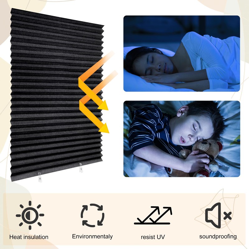 2 Pack Temporary Blackout Blinds, 150 * 60cm Stick on