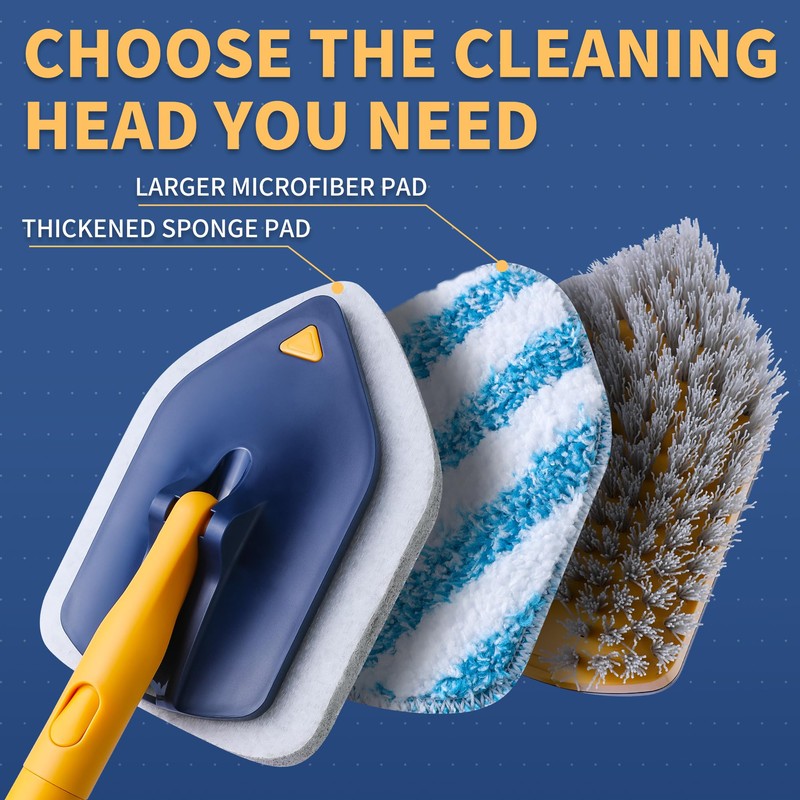 BOOMJOY Tub Scrubber with Long Handle, 58" Extendable 3 in