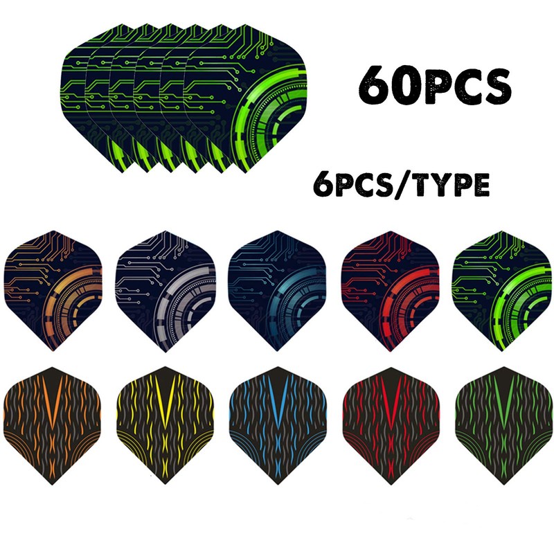 HERZWILD 60 x Dart Flights Dart Flights Standard Shape for