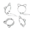 Bellitia Jewelry Cat Ring, Cute, Sterling Silver, 925 Cat, Paw,