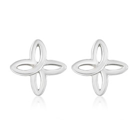 925 Sterling Silver Minimalist Marquise Cross Stud Earrings – Polished Petite Faith Symbol Jewelry for Women – Lightweight Spiritual Gift Accessory with Push Back Closure