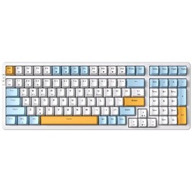 Merdia Wireless Mechanical Keyboard, Triple Mode 2.4G/USB-C/BT Gaming Keyboards 100 Keys Ice-Blue Backlit Brown Switch Keyboard | Rechargeable Mechanical Gaming Keyboards | Ice Blue/W/Y