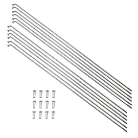 Meuey Lyot 255mm/10inch Stainless Steel Spokes Mountain Bike/Road Bike 14G MTB Spoke Silver with 14mm Spoke Nipples -12 PCS