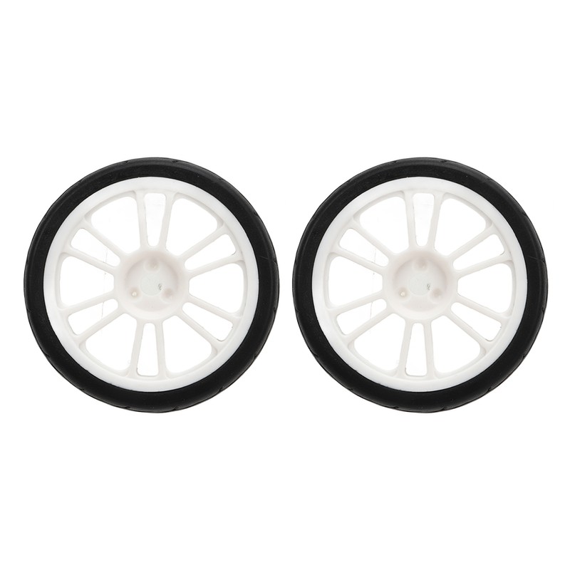 2PCS RC Racing Tire Plastic Wheel Hub and Rubber Tire