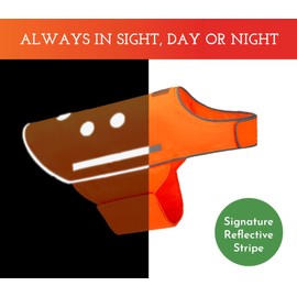 SPOT THE DOG! Reflective Dog Vest - Adjustable Dog Safety Vest, High Visibility Fluorescent Apparel for Dog Walking, Dog Hiking and Camping, Hunting Dog, On or Off Leash (Blaze Orange, XL)