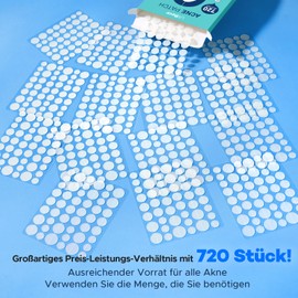 LitBear Acne Patches in Bulk Pack, 720 Pieces 3 Sizes Hydrocolloid Acne Patches for Face to Cover Pimples, Blemishes and Acne, Suitable for All Skin Types