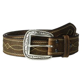 ARIAT Men's Wave Diamond Stitch Centre Belt, brown