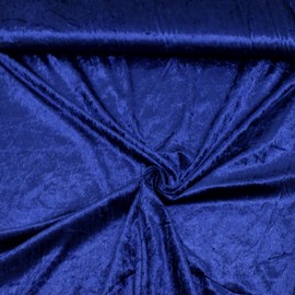 MAGAM-Stoffe 1m Katharina Crushed Velvet Shiny Velvet Fabric Clothing Cushion Furniture Sold by the Metre (19th Dark Blue)