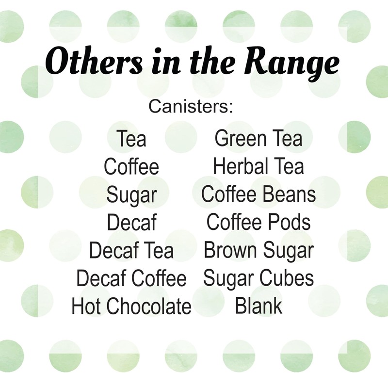 Purely Home Green Polka Dots Spots Decaf Tea Canister -