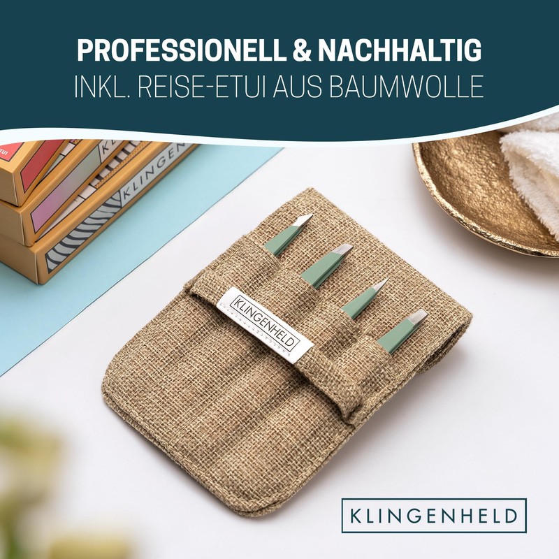 KLINGENHELD® Precise Tweezers Set with Hand-Cut Tips - Perfect for