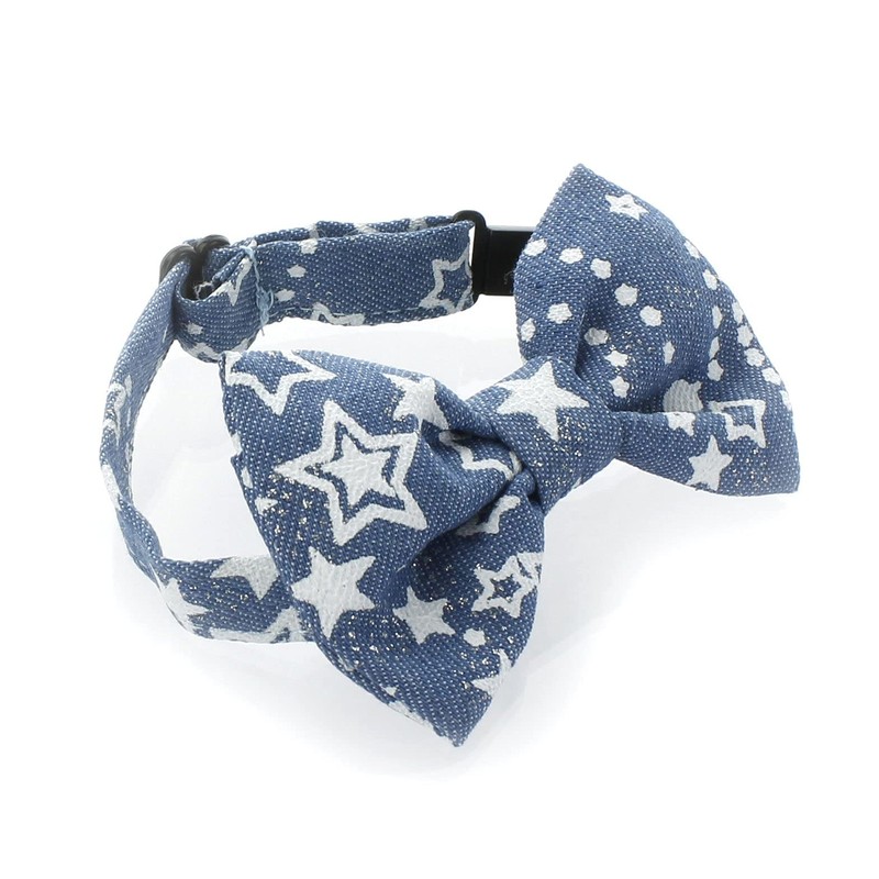 My Lello Baby Printed Denim Adjustable Pre-Tied Bow Tie -