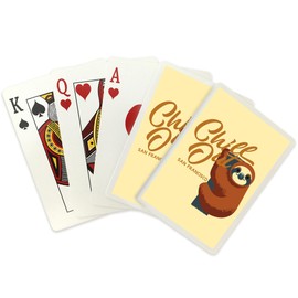 Lantern Press San Francisco, California, Sloth, Geometric, Chill Out, (52 Playing Cards, Poker Size Card Deck with Jokers)