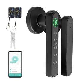 YFK Smart Fingerprint Door Handle Lock - 5-in-1 Wireless Connectivity with Keypad, Password, and IC Card Key for Bedrooms, Offices, and Hotels Home  door knob keyless entry