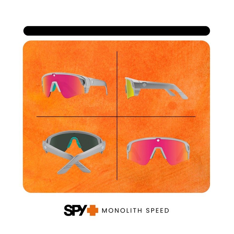 SPY Monolith Speed 62MM Matte Silver/Happy Gray Green Pink Mirror