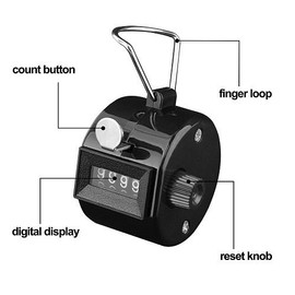 12 Pieces Hand Tally Counter, Clicker Pedometer Hand Counter Finger Counter Manual Clicker Golf Score Inventure Mechanical Counter 4-Digit for School, Training Activities, Trainer