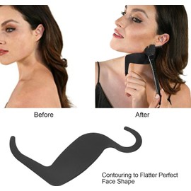 Plantilla para Juego de Brochas de Maquillaje, Curva de Contorno, Maquillaje, Cejas, Delineador de Ojos, Tarjeta de Modelos, Plantillas de Maquillaje Facial, Plantillas de Contorno de Nariz,(Negro)