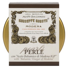 Giuseppe Giusti Perle con Aceto Balsamico di Modena IGP - Black Pearls of Giusti Balsamic Vinegar of Modena 1 Medal - The Perfect Condiment for Meats, Salads, Seafood & Dessert