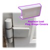Generic 3 Pack Square Flag Hinge Replacement Covers, White, Plastic,