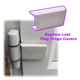 Generic 3 Pack Square Flag Hinge Replacement Covers, White, Plastic, Painted, Hole Style, 4.5cm x 7.4cm Each