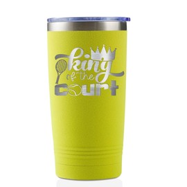 Onebttl Tennis Gifts for Tennis Lovers, Fuzzy Flurry Tennis Themed 20 oz Stainless Steel Tumbler, Novelty Tennis Gift for Tennis Players, Coaches, Dad, Mom, Women- King of Court,