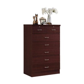 Hodedah HI70DR Mahogany Chest of Drawers with Locks