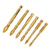6Pcs Cross Spearhead Drill Bit Carbide Hex Shank Drilling Tool