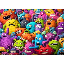Puzzle 1000 Pieces, Puzzle for Adults, Impossible Puzzle, Colourful Tile Game, Crazy Monster Puzzle Gifts
