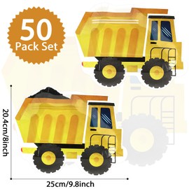 50 Count Construction Shaped Paper Plates Car Construction Party Disposable Plates Truck Construction Party Plates Truck Theme Party Dinnerware Plate for Truck Theme Birthday Party Supplies Decoration