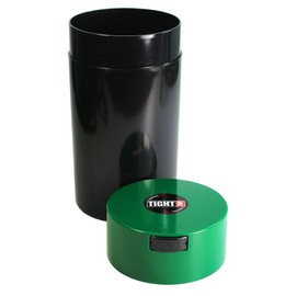 Tightvac 3 to 12 Oz Vacuum Sealed Storage Container, 1.3-Liter/1.1-Quart, Green Cap & Black Body