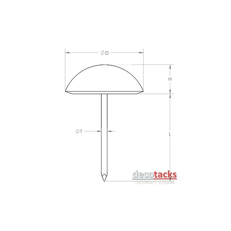 Decotacks Upholstery Tacks, Heavy Duty Furniture Nails 7/16" - 100