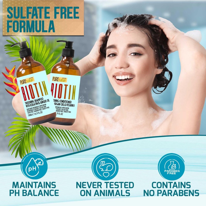Biotin Shampoo and Conditioner Set - Volume Boosting Formula for