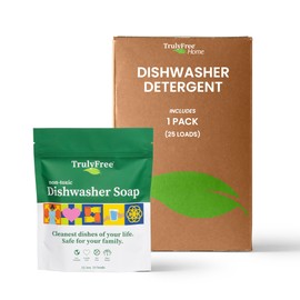 Truly Free Automatic Dishwasher Detergent Powder - Concentrated Dishwashing Detergent, Dish Soap, Hard Water Stain Remover, Kitchen Cleaning Supplies, No Harmful Ingredients - 12.5 oz (Pack of 1)