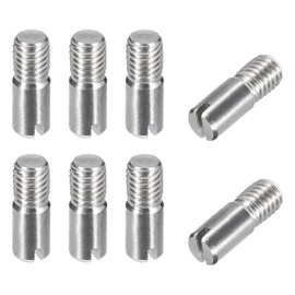sourcing map 8Pcs M5 x 14mm Slotted Cylindrical Pin 304 Stainless Steel Dowel External Thread Locating Pin for Furniture Cabinets