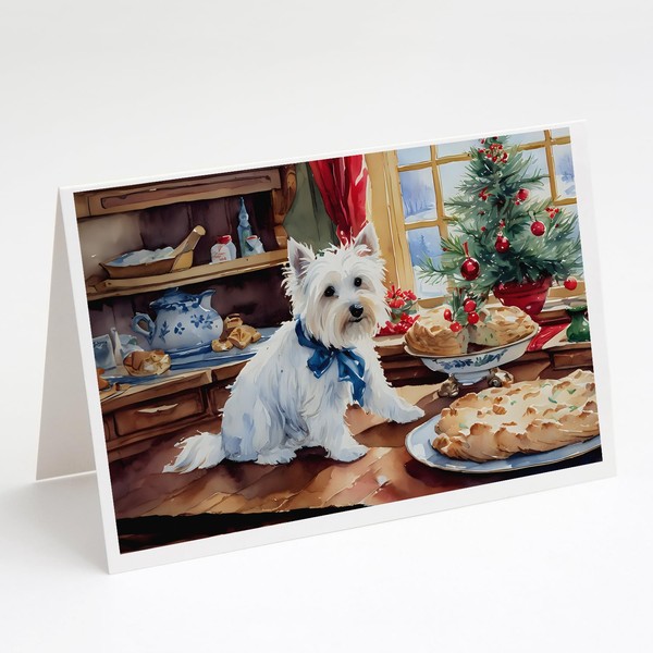 Caroline's Treasures DAC3891GCA7P Westie Christmas Cookies Greeting Cards Pack of