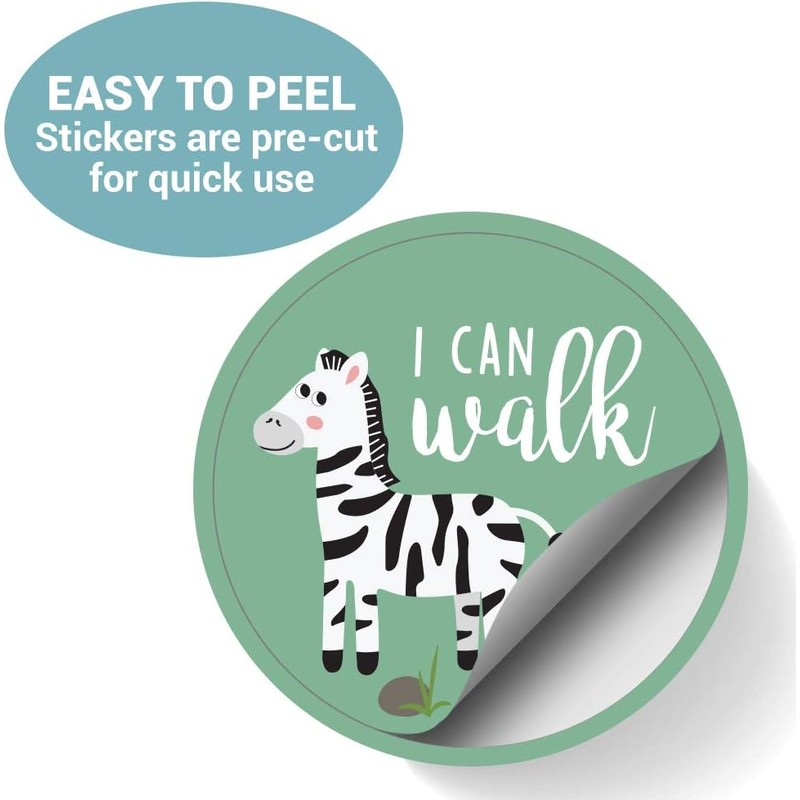 Baby Monthly Milestone Stickers – Set of 24 Zoo Animals