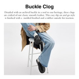 Coach Men's Buckle Clog, Charcoal/Black, 12