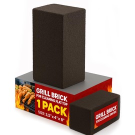 Heavy Duty Restaurant-Grade Grill Bricks for Cleaning Flat Top Grills | Durable, Reusable, and Chemical-Free Pumice Stone Cleaner for Griddles and BBQ Grates - Multiple Packs available (1 Pack)