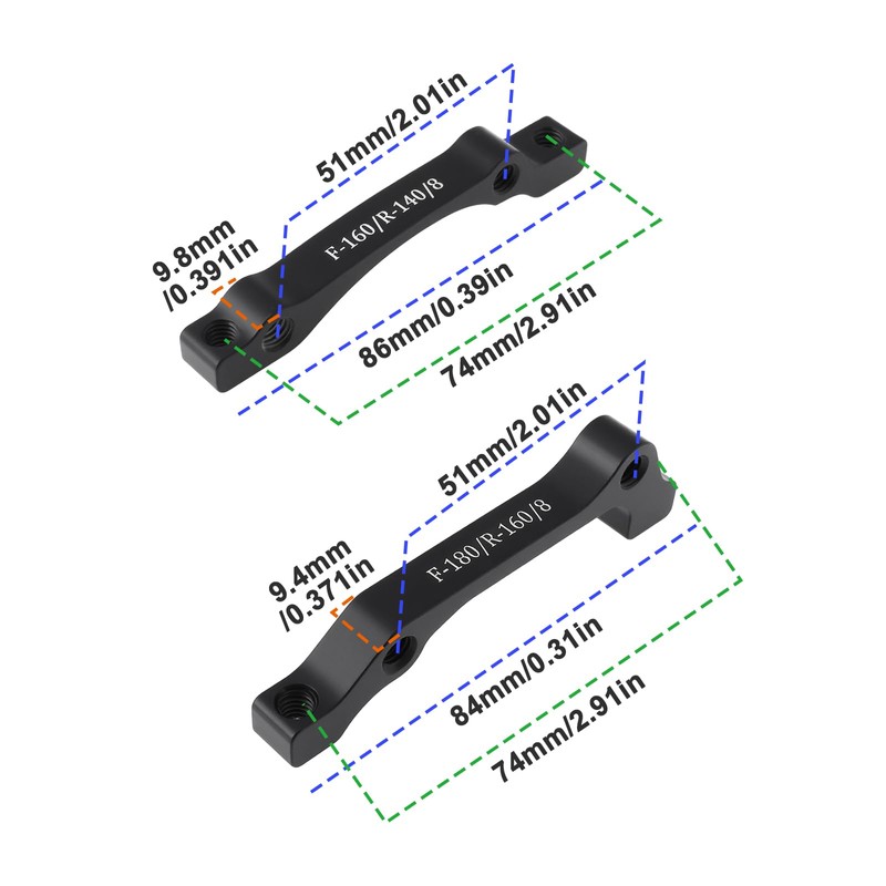 EMSea 2Pcs Rear Front Fork Mount Disc Brake Caliper Mount