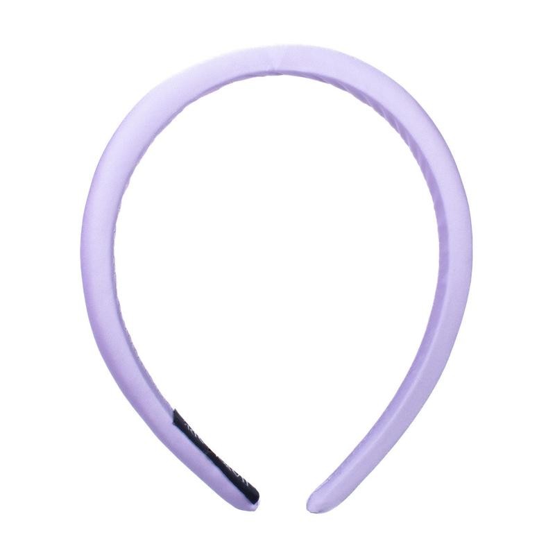 Ladies Classic Solid Color Satin Headband - Color: Lavender