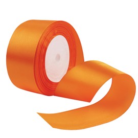 25 Yard Orange Satin Ribbon Roll,1-1/2 Inch Fabric Ribbon for Craft Bows Rose Bouquet, Holiday Gift Wrapping, Party Decoration