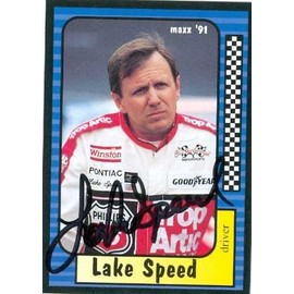 Lake Speed autographed Trading Card (Auto Racing) Maxx 1991