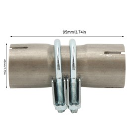 Exhaust Pipe Joiner 45mm Exhaust Pipe Butt Joint Stainless Steel High Strength Leak Universal Exhaust Pipe Joiner