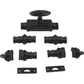 STALLION HARDWARE 9-Foot Solid Brass Cremone Bolt Set in Bronze Finish – 52” Rods – Elegant Surface Lock for Interior French Doors, & Double Doors – Antique Style – All Mounting Hardware Included