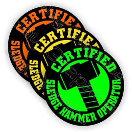 Unbranded/Generic 3x Sledge Hammer Operator Hard Hat Stickers Funny Decals Laborer Foreman Bumpcap